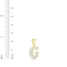 Load image into Gallery viewer, 10k Yellow Gold and White Gold 15mm 3D Alphabet Initial A Pendant