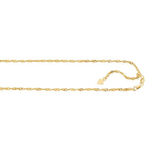 Load image into Gallery viewer, 14k Yellow Gold or White Gold 1.4mm Singapore Adjustable Chain Necklace
