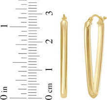 Load image into Gallery viewer, 14k Yellow Gold 29.9mm V Hoop Earrings