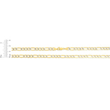 Load image into Gallery viewer, 14k Yellow Gold and White Gold 6mm Solid Two-Tone Pave Figaro Chain Necklace