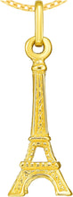 Load image into Gallery viewer, Italian 14k Yellow Gold 20mm Paris Eiffel Tower Charm Pendant with Optional Necklace, 16-17-18 Inch