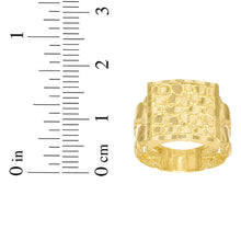 Load image into Gallery viewer, 10k Yellow Gold 17.5mm Solid Square Cuban Nugget Ring
