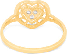 Load image into Gallery viewer, 10k Yellow Gold 10mm CZ Heart Two-Tone Ring, Sizes 4 - 10