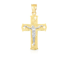 Load image into Gallery viewer, 10k Yellow Gold Cross Theme Crucifix of Jesus Cross Religious Pendant