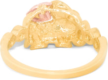 Load image into Gallery viewer, 10k Yellow Gold 9mm CZ Elephant Simulated Ruby Tri-Tone Ring, Sizes 4 - 9.5