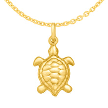Load image into Gallery viewer, 14k Yellow Gold 26mm Polished Turtle with Optional Chain Pendant Charm