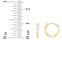 Load image into Gallery viewer, 14k Yellow Gold 10.5mm CZ Huggie Earrings