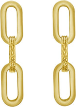Load image into Gallery viewer, 14k Yellow Gold 31mm Paperclip Textured Link Earrings
