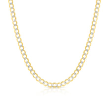 Load image into Gallery viewer, 10k Yellow Gold and White Gold 6.5mm Lite Two-Tone Curb Cuban Chain Necklace