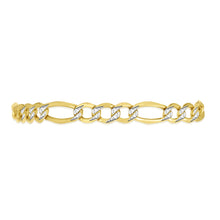 Load image into Gallery viewer, 14k Yellow Gold and White Gold 6.75mm Solid Figaro Chain Bracelet
