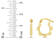 Load image into Gallery viewer, 14k Yellow Gold 16.9mm Scalloped Hoop Earrings