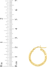 Load image into Gallery viewer, 10k Yellow Gold 2.5mm Diamond Cut Round Tube Hoop Earrings