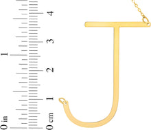 Load image into Gallery viewer, 14k Yellow Gold 1.5" Extra Large Angled Alphabet Letter A - Z Initial Charm Pendant with Chain Necklace