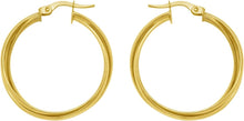 Load image into Gallery viewer, 14k Yellow Gold Interlocking Trinity Hoop Earrings
