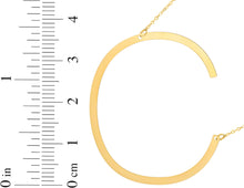 Load image into Gallery viewer, 14k Yellow Gold 1.5" Extra Large Angled Alphabet Letter A - Z Initial Charm Pendant with Chain Necklace