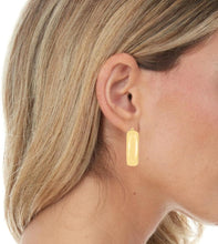 Load image into Gallery viewer, 14k Yellow Gold 27mm Medium Puffy Hoop Earrings