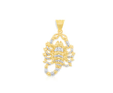 Load image into Gallery viewer, 10k Yellow Gold Scorpion Two-Tone Religious Pendant
