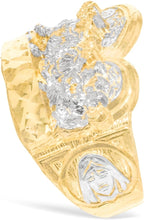Load image into Gallery viewer, 10k Yellow Gold 17.4mm Last Supper Arch Two-Tone Ring, Sizes 6-15
