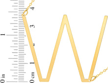 Load image into Gallery viewer, 14k Yellow Gold 1.5" Extra Large Angled Alphabet Letter A - Z Initial Charm Pendant with Chain Necklace