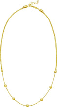 Load image into Gallery viewer, 14k Yellow Gold 4.2mm Bead Station 1.2mm Adjustable Chain Friendship Necklace, 16 to 26 Inch