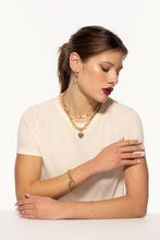 Load image into Gallery viewer, 14k Yellow Gold Rolo with Heart Tag Charm Link Necklace 18 Inch