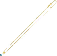 Load image into Gallery viewer, 14k Yellow Gold Natural Gemstone Clover Charm Adjustable Chain Necklace, 16 Inch-18" (Swiss Blue Topaz, Garnet, Amethyst, Citrine or Peridot)