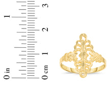 Load image into Gallery viewer, 10k Yellow Gold 18.8mm Oval Floral Openwork Filigree Ring
