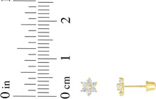 Load image into Gallery viewer, 14k Yellow Gold 5mm CZ Star Flower Stud Earrings