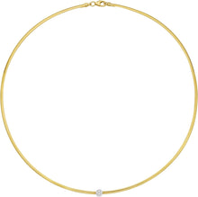 Load image into Gallery viewer, Italian .11cttw Diamond 14k Two-Tone Gold 2.2mm Omega Round Necklace, 17 Inch