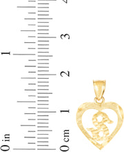 Load image into Gallery viewer, 10k Yellow Gold 0.5" Personalized Alphabet Letter A - Z Initial Heart Pendant with optional Extendable Cable Chain Necklace