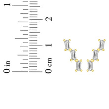Load image into Gallery viewer, 14k Yellow Gold 12.5mm Baguette Ear Climber Earrings