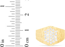 Load image into Gallery viewer, 10k Yellow Gold 13mm Railroad Pave CZ Cluster Oval Ring, Sizes 5 - 11