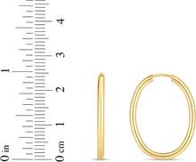Load image into Gallery viewer, 14k Yellow Gold High Polish Oval Geometrical Round Tube Endless Hoop Earrings