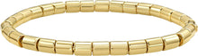 Load image into Gallery viewer, Italian 14k Yellow Gold 4.5mm Barrel Bead Stretch Slip-On Bracelet, 8 Inch
