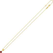 Load image into Gallery viewer, 14k Yellow Gold Natural Gemstone Clover Charm Adjustable Chain Necklace, 16 Inch-18" (Swiss Blue Topaz, Garnet, Amethyst, Citrine or Peridot)