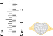 Load image into Gallery viewer, 10k Yellow Gold 10mm Two-Tone High Polish Heart CZ Ring, Sizes 4 - 11