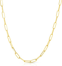Load image into Gallery viewer, 10k Yellow Gold Solid Paperclip Chain Necklace