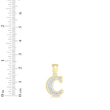Load image into Gallery viewer, 10k Yellow Gold and White Gold 15mm 3D Alphabet Initial A Pendant