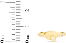 Load image into Gallery viewer, 10k Yellow Gold 7mm Curved Heart CZ Band Ring, Sizes 4 - 9.5
