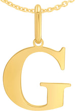 Load image into Gallery viewer, 14k Yellow Gold 0.9" Alphabet Letter A - Z Initial Charm Pendant with optional Extendable Adjustable Chain Necklace