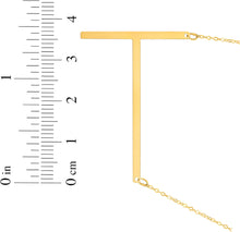 Load image into Gallery viewer, 14k Yellow Gold 1.5" Extra Large Angled Alphabet Letter A - Z Initial Charm Pendant with Chain Necklace