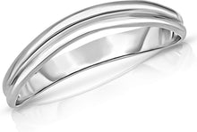 Load image into Gallery viewer, 10k Yellow Gold or White Gold or Rose Gold 3mm Comfort Fit Curved Double Wave Ring