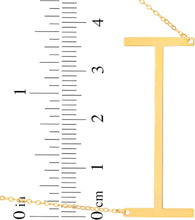 Load image into Gallery viewer, 14k Yellow Gold 1.5" Extra Large Angled Alphabet Letter A - Z Initial Charm Pendant with Chain Necklace