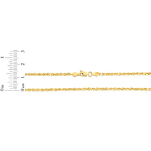 Load image into Gallery viewer, 10k Yellow Gold 2.5mm Solid Diamond Cut Rope Chain Necklace