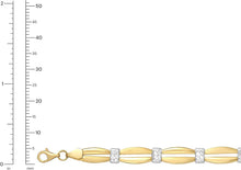 Load image into Gallery viewer, 14k Two-Tone Gold 6.3mm Station Stampato Bracelet, 7.25 Inch