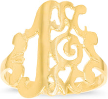 Load image into Gallery viewer, 10k Yellow Gold 19mm High Polished Openwork #1 Mom Filigree Ring