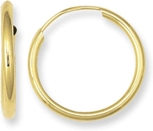 Load image into Gallery viewer, 14k Yellow Gold 15mm High Polish Circle Round Tube Endless Hoop Earrings