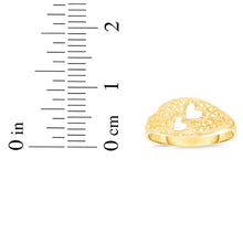 Load image into Gallery viewer, 10k Yellow Gold 7.7mm Openwork Double Heart Filigree Ring