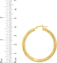 Load image into Gallery viewer, 10k Yellow Gold 4mm Diamond Cut Round Tube Hoop Earrings