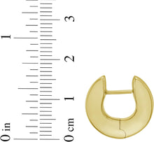 Load image into Gallery viewer, 14k Yellow Gold 16mm Thick Round Huggie Hoop Earrings